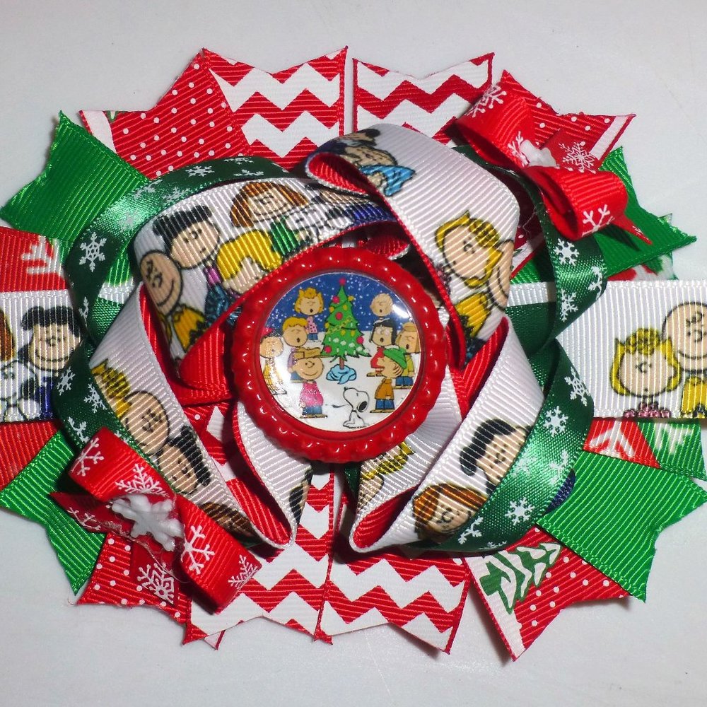 Charlie Brown Snoopy Christmas Girls 5-inch Hair Bow Clip